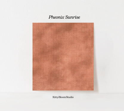 Pheonix Sunrise Cross Stitch Fabric. 14/16/18 Aida Count. A stunning burnt orange, hand dyed effect  Printed Aida.