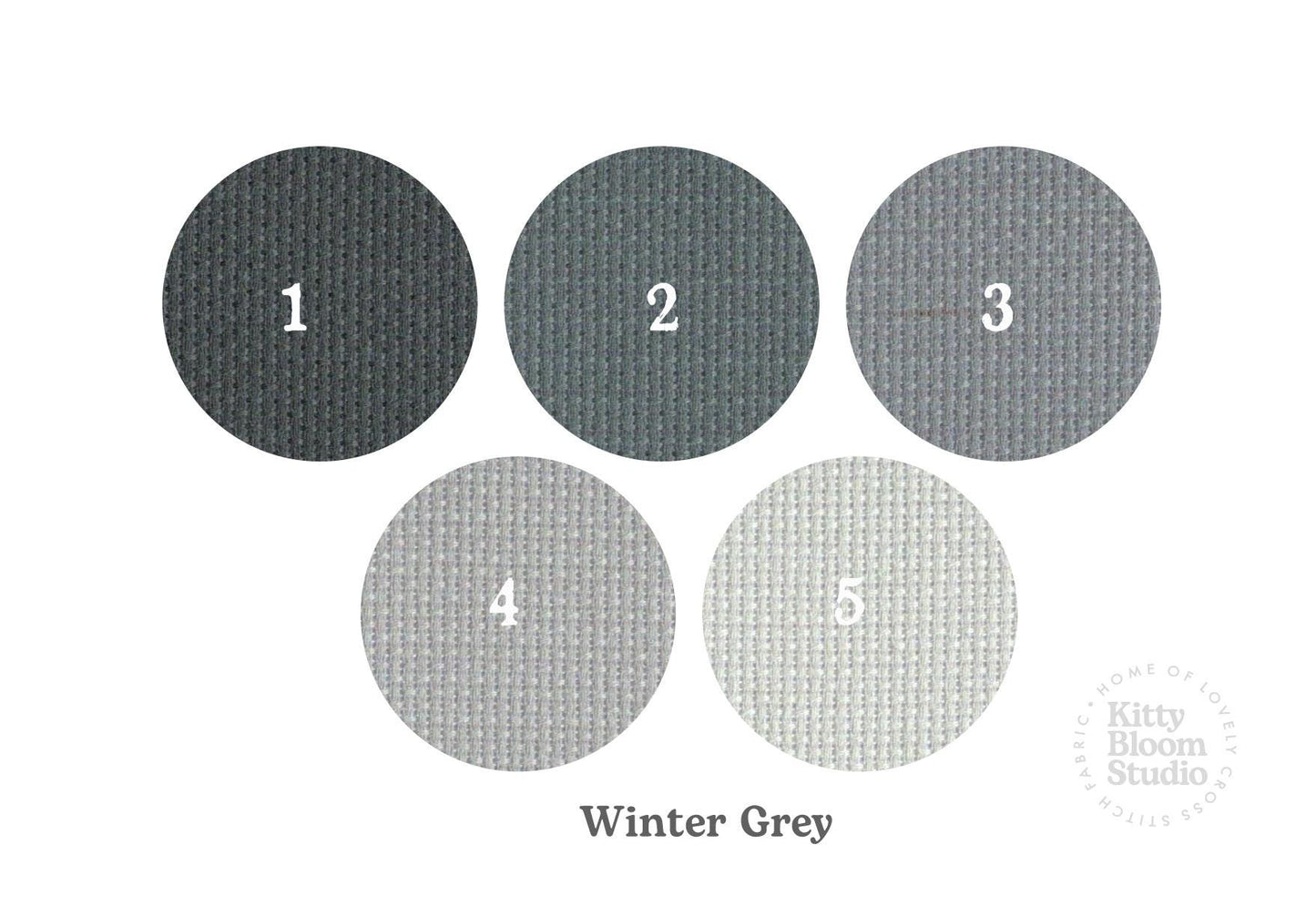 Winter Grey Aida. available in 5 pretty shades of Grey and Blue. Beautiful Cross Stitch Fabric, Flat colour, 14/16/18 Count