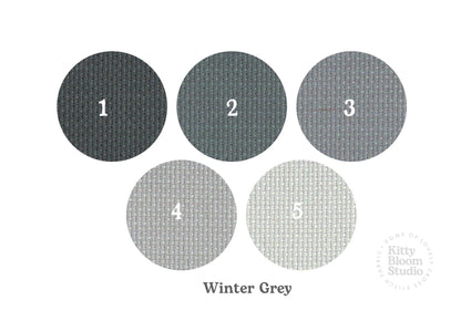 Winter Grey Aida. available in 5 pretty shades of Grey and Blue. Beautiful Cross Stitch Fabric, Flat colour, 14/16/18 Count
