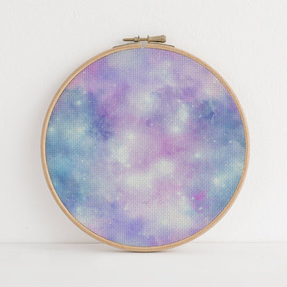 Diamond Fairy Dust  (16" x11”) Enchanted Fantasy Cross Stitch Fabric,  Mystical Pattern Print, Magic Sky, Dyed Effect Aida, 14/16/18 Count