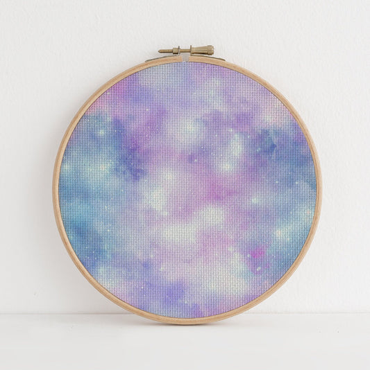 Diamond Fairy Dust  (16" x11”) Enchanted Fantasy Cross Stitch Fabric,  Mystical Pattern Print, Magic Sky, Dyed Effect Aida, 14/16/18 Count