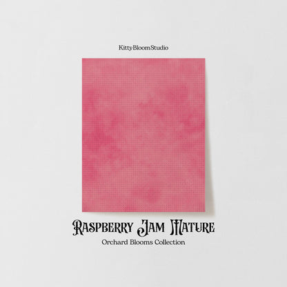 Juicy Pink Tie Dye Patterned Aida | Raspberry Jam inspired Orchard Blooms Collection | printed Cross Stitch Fabric