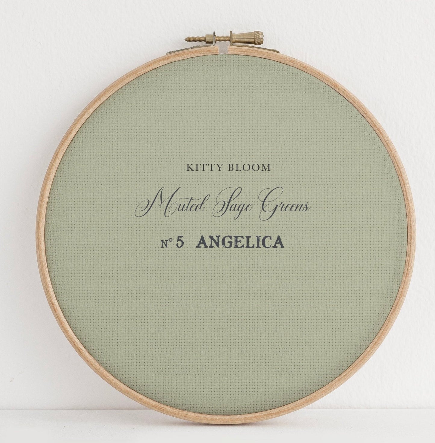 Muted Blooms Sage Green Collection.  Printed Cross Stitch Fabric Greens Collection (16" x11”)  14/16/18 Count Aida
