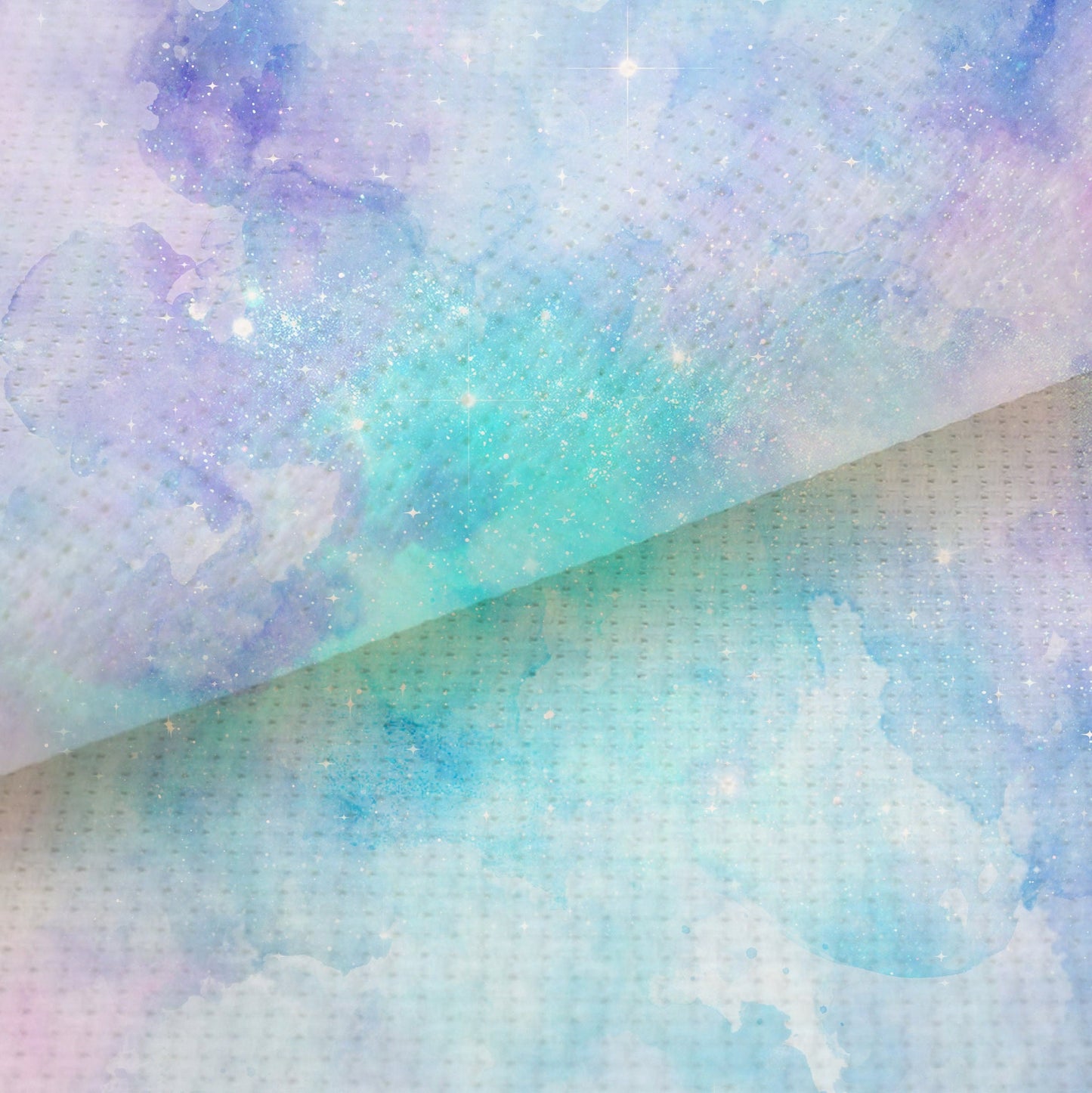 Fairy Dust  (16" x11”) Enchanted Fantasy Cross Stitch Fabric,  Mystical Pattern Print, Magic Sky, Dyed Effect Aida, 14/16/18 Count