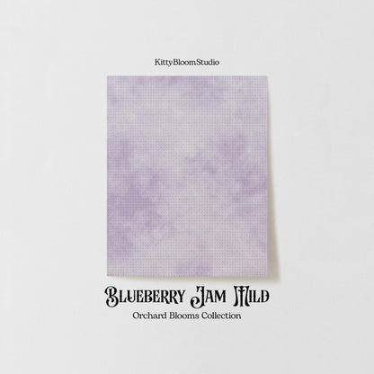 Pastel Purple, Violet,  Lavender,  Blue tie dye printed Cross Stitch Fabric |  Blueberry Jam Patterned Aida | Orchard Blooms Collection