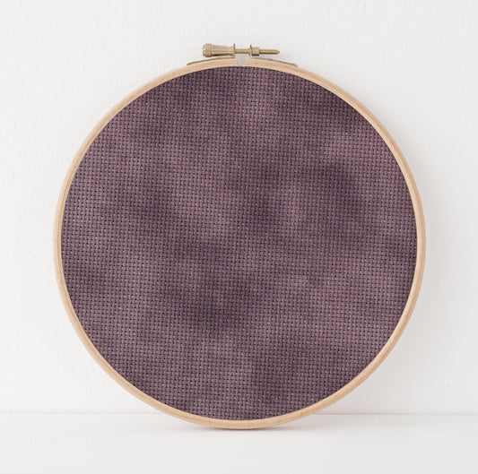 Emberry Wine Cross Stitch Fabric. 14/16/18 Aida Count. A Gothic hand dyed effect Dark Academia Printed Aida.