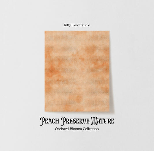 Peachy Tie Dye Patterned Aida Fabric | Peach Preserve inspired Orchard Blooms Collection | Juicy Orange printed Cross Stitch Fabric