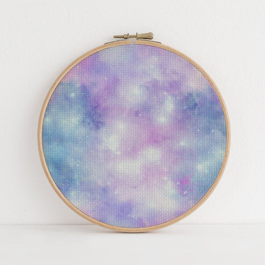 Diamond Fairy Dust  (16" x11”) Enchanted Fantasy Cross Stitch Fabric,  Mystical Pattern Print, Magic Sky, Dyed Effect Aida, 14/16/18 Count