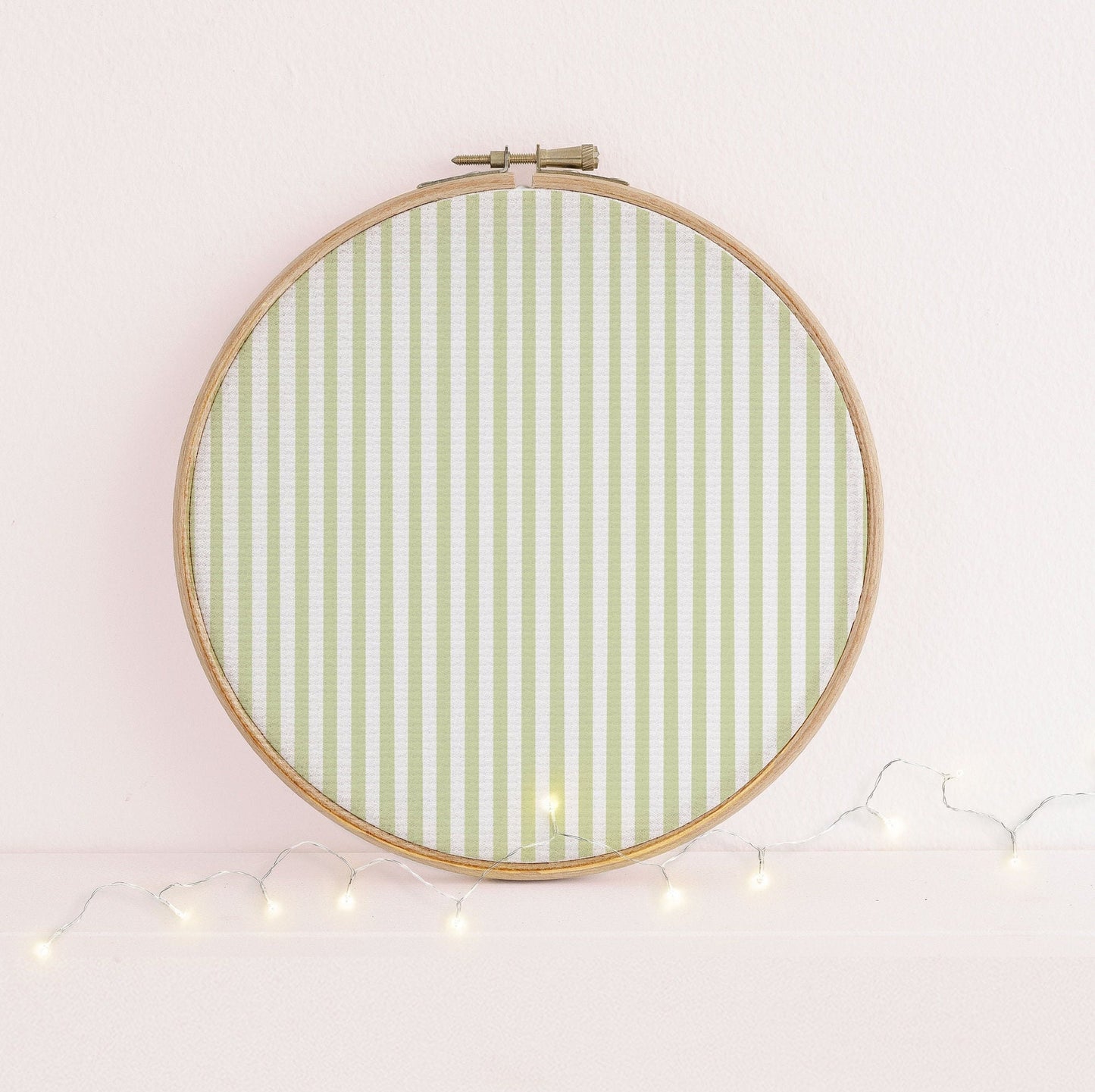 Green Candy Stripes printed cross stitch fabric - 14, 16 & 18 count Aida available. Embroidery fabric -  green  pastel repeat pattern.