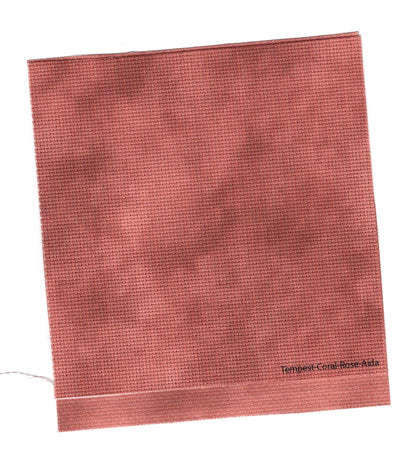 Tempest Rose Cross Stitch Fabric. 14/16/18 Aida Count. A mottled nude pink, hand dyed effect  Printed Aida.