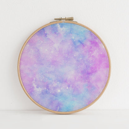 Enchanted Fairy Dreams  (16" x11”) Fantasy Cross Stitch Fabric,  Mystical Pattern Print, Magic Sky, Dyed Effect Aida, 14/16/18 Count