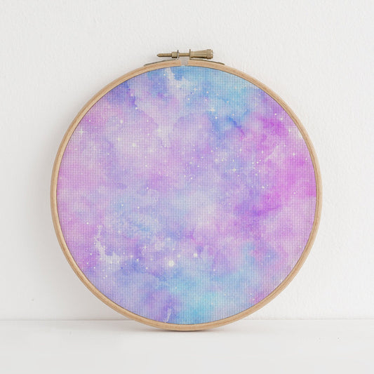 Enchanted Fairy Dreams  (16" x11”) Fantasy Cross Stitch Fabric,  Mystical Pattern Print, Magic Sky, Dyed Effect Aida, 14/16/18 Count