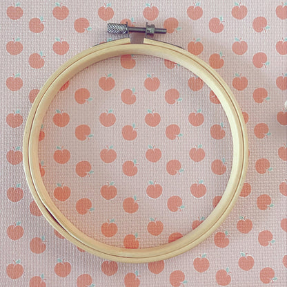 Just Peachy printed cross stitch fabric - 14, 16 & 18 count Aida Cross Stitch fabric - cute pastel Peach, Peach repeat pattern.