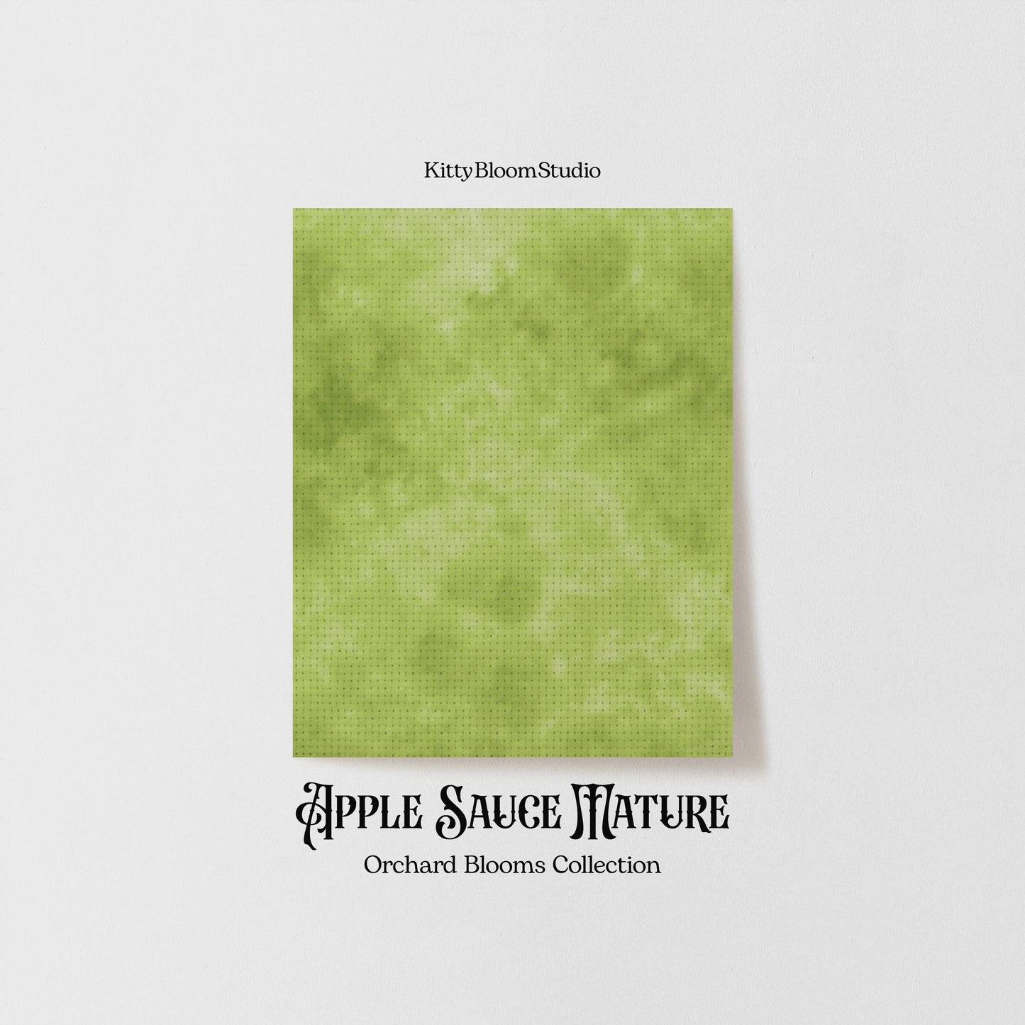 Medium Green Apple SauceTie Dye printed Cross Stitch Fabric | Orchard Blooms Collection | Juicy  green printed Aida. 14-36 counts available.