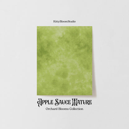 Medium Green Apple SauceTie Dye printed Cross Stitch Fabric | Orchard Blooms Collection | Juicy  green printed Aida. 14-36 counts available.