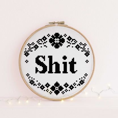 Rude funny adult cross stitch kit, beginner friendly, modern DIY letterbox gift. Subversive  Swear Cuss Word Profanity Adulth gift