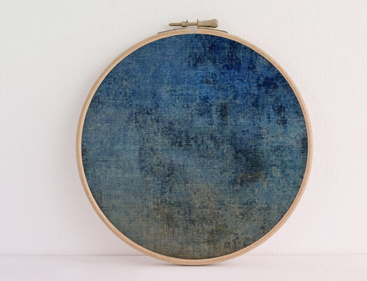 Dead Wash Denim  (16x11”) Mysterious Gothic Dark blue Abstract- Background cross-stitch-fabric 14, 16, 18 count Aida