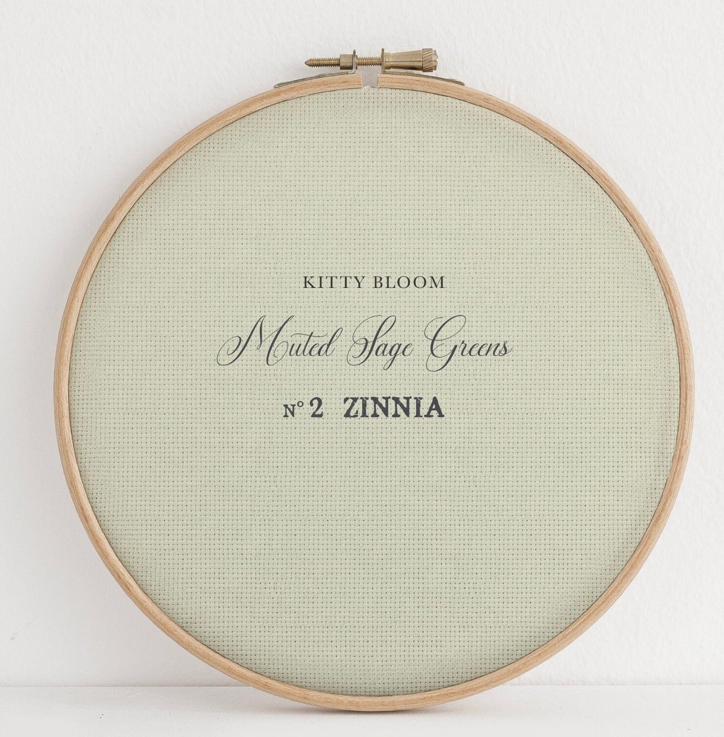 Muted Blooms Sage Green Collection.  Printed Cross Stitch Fabric Greens Collection (16" x11”)  14/16/18 Count Aida