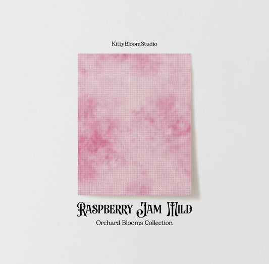 Pastel Pink Tie Dye Patterned Aida | Raspberry Jam inspired Orchard Blooms Collection | printed Cross Stitch Fabric