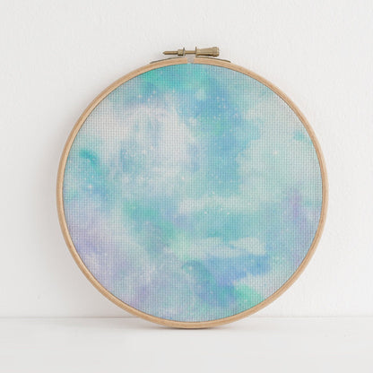 N*5 Enchanted Sky  (16" x11”) Galaxy Cross Stitch Fabric, Space Pattern Print,Night Sky, Dyed Effect Aida, Stars, Universe 14/16/18 Count