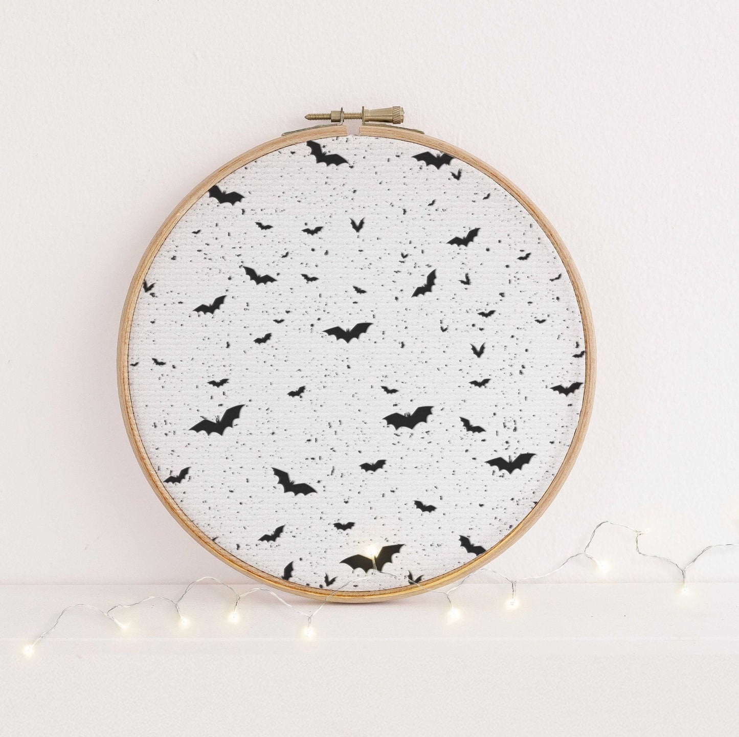 Spooky Gothic Bats Halloween printed cross stitch fabric -  Aida  cross stitch  fabric. 14, 16 18 count size 16 x 11" and 18 x 26" available