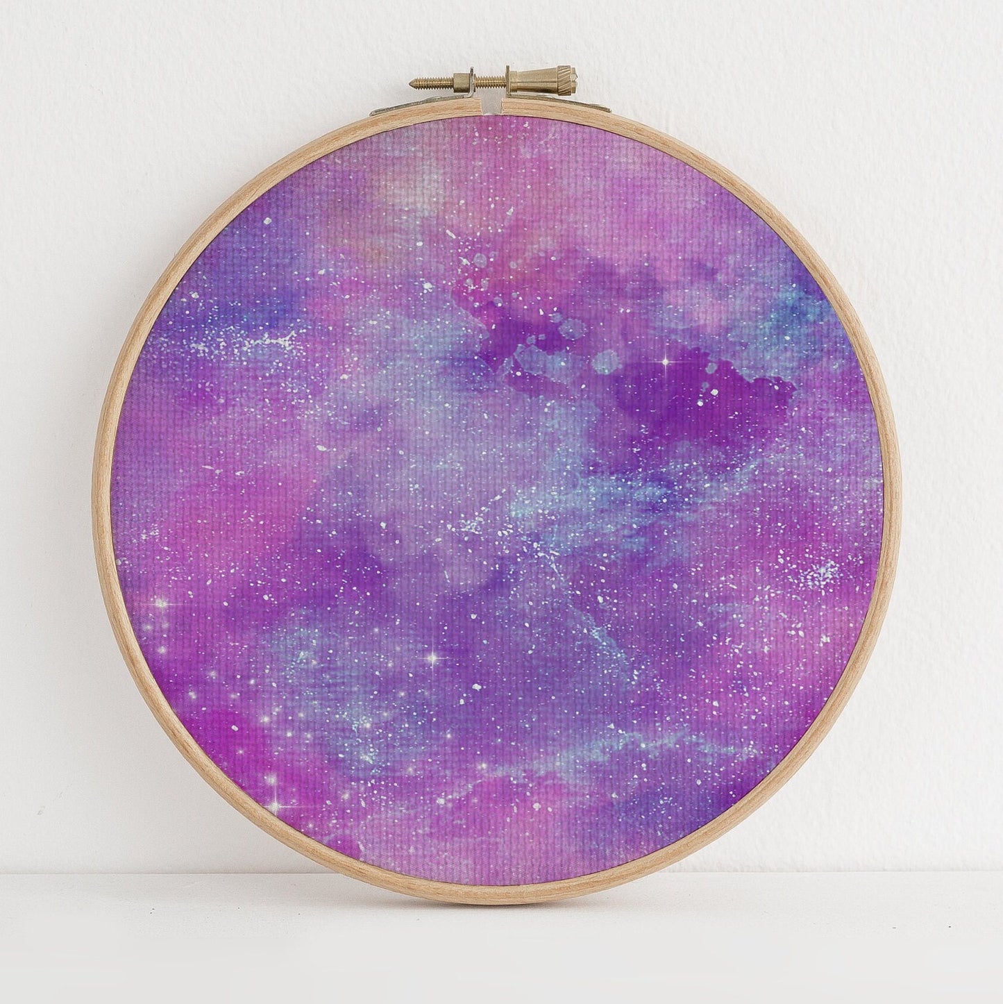 Purple Odyssey (16" x11”) Galaxy Cross Stitch Fabric, Space Pattern Print,Night Sky, Dyed Effect Aida, Stars, Universe 14/16/18 Count