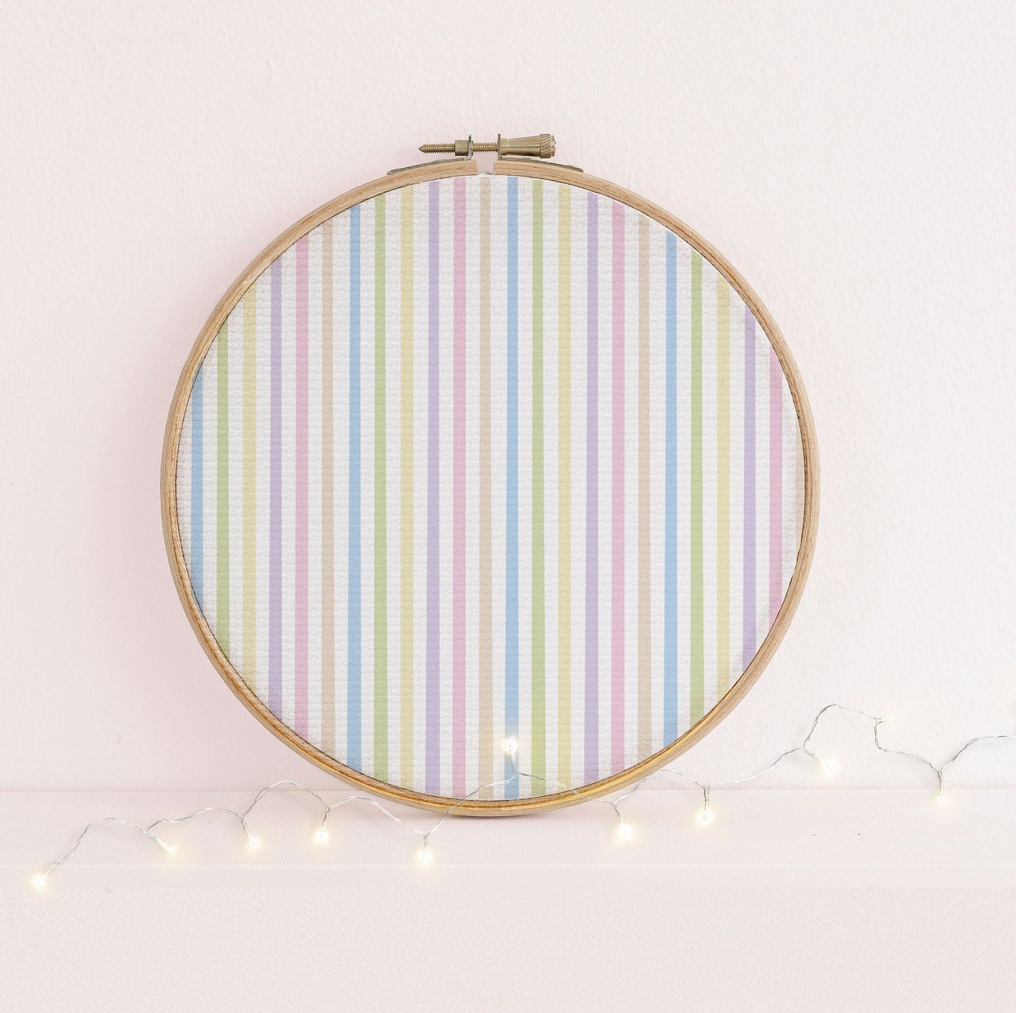 Candy Stripes Pastel printed cross stitch fabric 16x11" - 14, 16 & 18 count Aida  fabric -  multi coloured pastel repeat pattern.