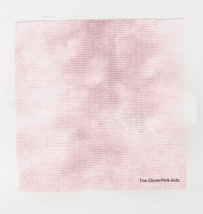 Fox Glove Pink Cross Stitch Fabric. 14/16/18 Aida Count. Nude Pale Pink Folklore inspired, hand dyed effect Whimsical Academia Printed Aida.