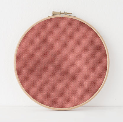 Tempest Rose Cross Stitch Fabric. 14/16/18 Aida Count. A mottled nude pink, hand dyed effect  Printed Aida.