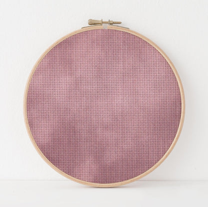 Dusky Rose Cross Stitch Fabric. 14/16/18 Aida Count. A Nude Pink Folklore inspired, hand dyed effect Whimsical Academia Printed Aida.