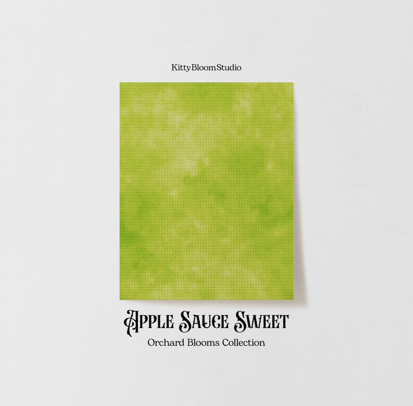 Sweet Light Green Apple Sauce Tie Dye printed Cross Stitch Fabric | Orchard Blooms Collection | Juicy printed Aida. 14-36 counts available.