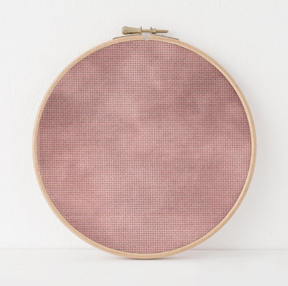 Blushing Nymph Cross Stitch Fabric. 14/16/18 Aida Count. A Nude Pink Folklore inspired, hand dyed effect Whimsical Academia Printed Aida.