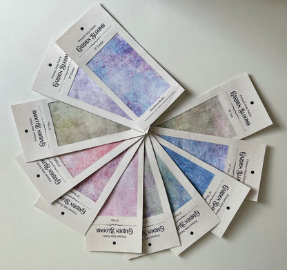 N*12 Garden Blooms (16" x11”) Enchanted Garden Cross Stitch Fabric fresh violets, Aqua and purples Pattern Aida