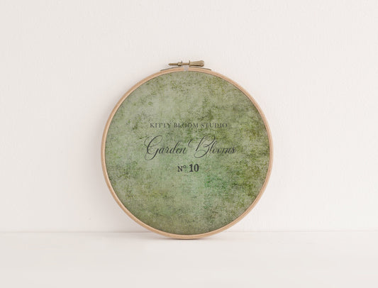 N*10 Garden Blooms (16" x11”) Enchanted Garden Theme  Cross Stitch Fabric fresh Greens Pattern Aida