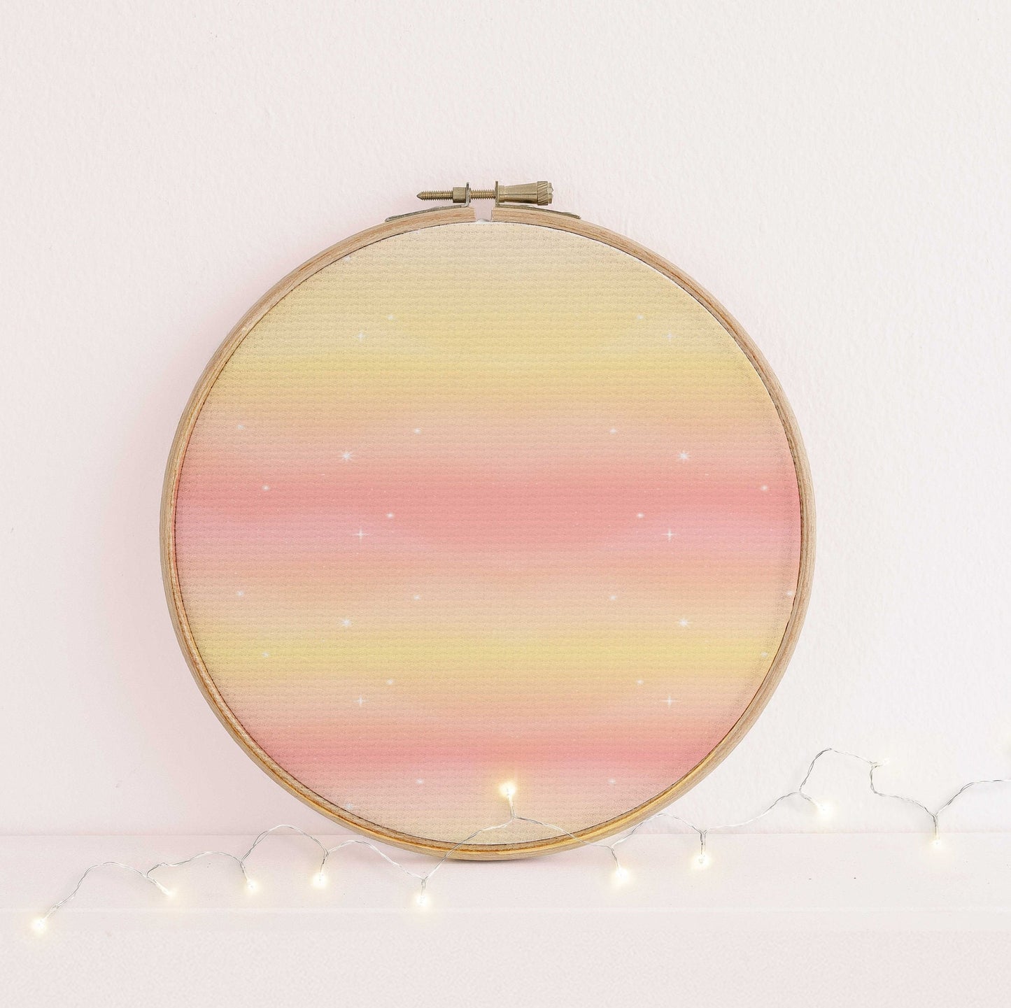 Peach Melba 16 x 11 " printed cross stitch fabric - 14,16 & 18 count Aida  Embroidery fabric -  pastel celestial sunset pattern.