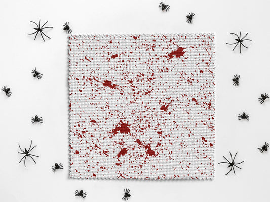 Blood Splat printed cross stitch fabric - 14 16 18 count Aida  available - red blood marks gothic halloween horror printed  pattern.