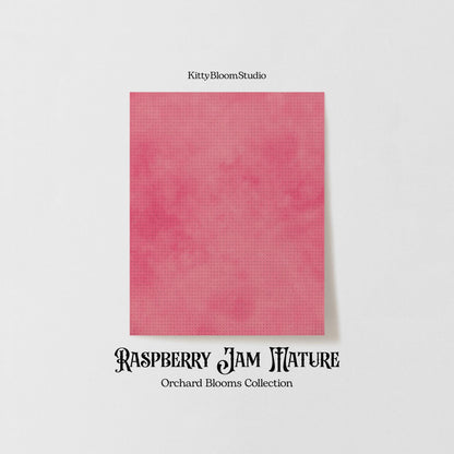 Juicy Pink Tie Dye Patterned Aida | Raspberry Jam inspired Orchard Blooms Collection | printed Cross Stitch Fabric