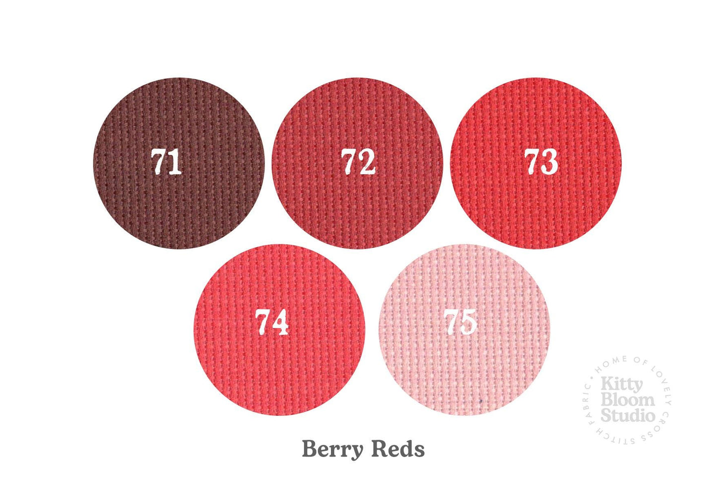 Berry Reds Aida. available in 5 pretty shades of Red and Pinks. Beautiful Cross Stitch Fabric, Flat colour, 14/16/18 Count
