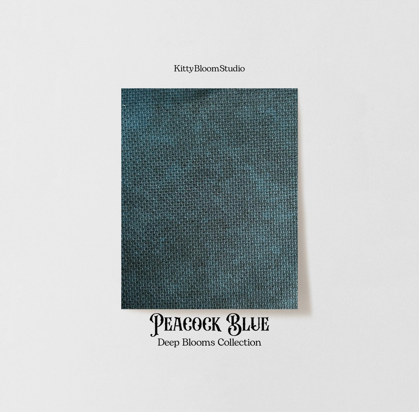 Peacock Blue Aida Fabric. Deep Blooms Garden Theme Cross Stitch Fabric. Deep shades of Blue Dyed Effect Aida, 14/16/18 Count