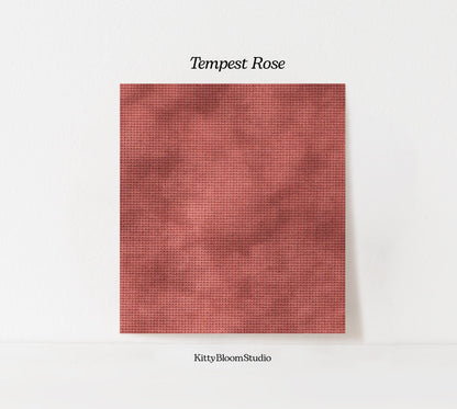 Tempest Rose Cross Stitch Fabric. 14/16/18 Aida Count. A mottled nude pink, hand dyed effect  Printed Aida.