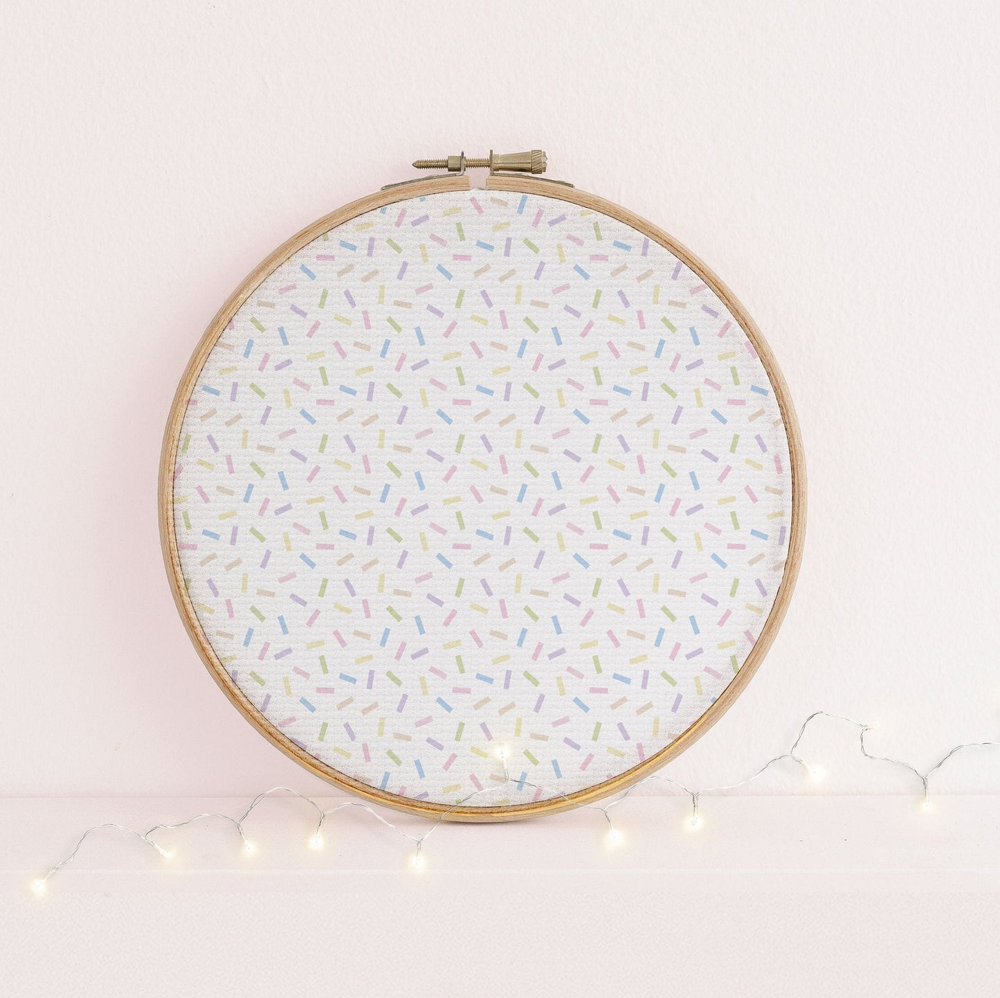 Candy Sprinkles printed cross stitch fabric 16 x 11"  - Aida  Embroidery fabric -  multi coloured pastel sprinkle repeat pattern.