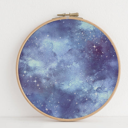 Starry Blue Lapis Odyssey (16" x11”) Galaxy Cross Stitch Fabric, Space  Print,Night Sky, Dyed Effect Aida, Stars, Universe 14/16/18 Count