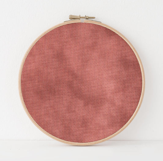 Tempest Rose Cross Stitch Fabric. 14/16/18 Aida Count. A mottled nude pink, hand dyed effect  Printed Aida.