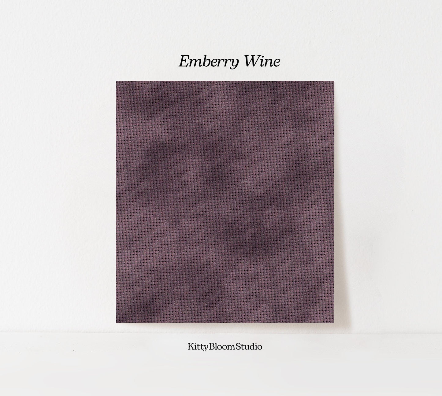 Emberry Wine Cross Stitch Fabric. 14/16/18 Aida Count. A Gothic hand dyed effect Dark Academia Printed Aida.