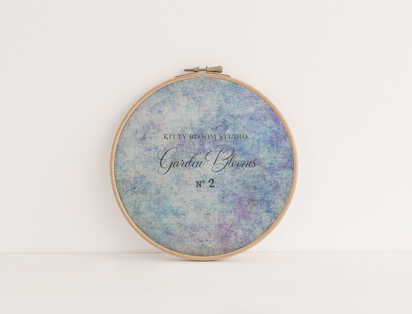 N*2 Garden Blooms (16" x11”) Enchanted Garden Cross Stitch Fabric Pink Blues And Cyan Pattern Print,Dyed Effect Aida, 14/16/18 Count