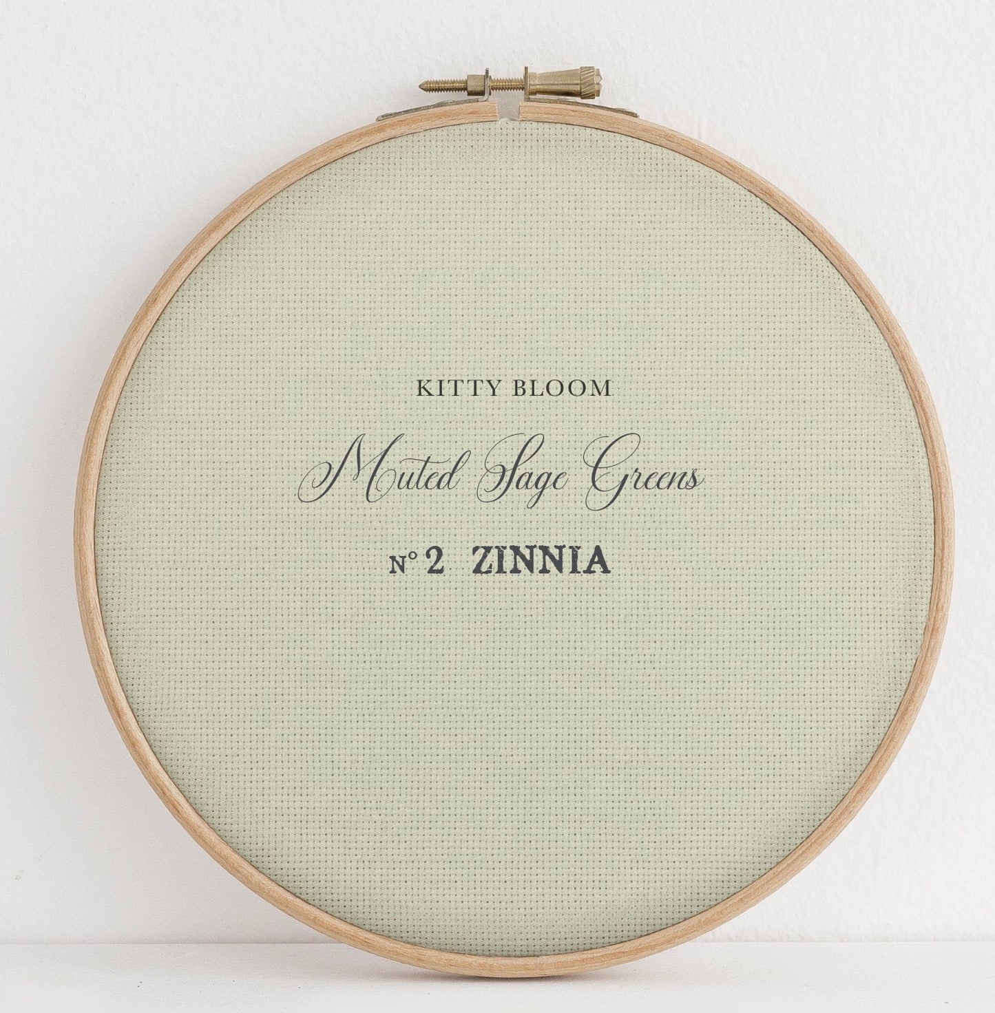 Muted Blooms Sage Green Collection.  Printed Cross Stitch Fabric Greens Collection (16" x11”)  14/16/18 Count Aida