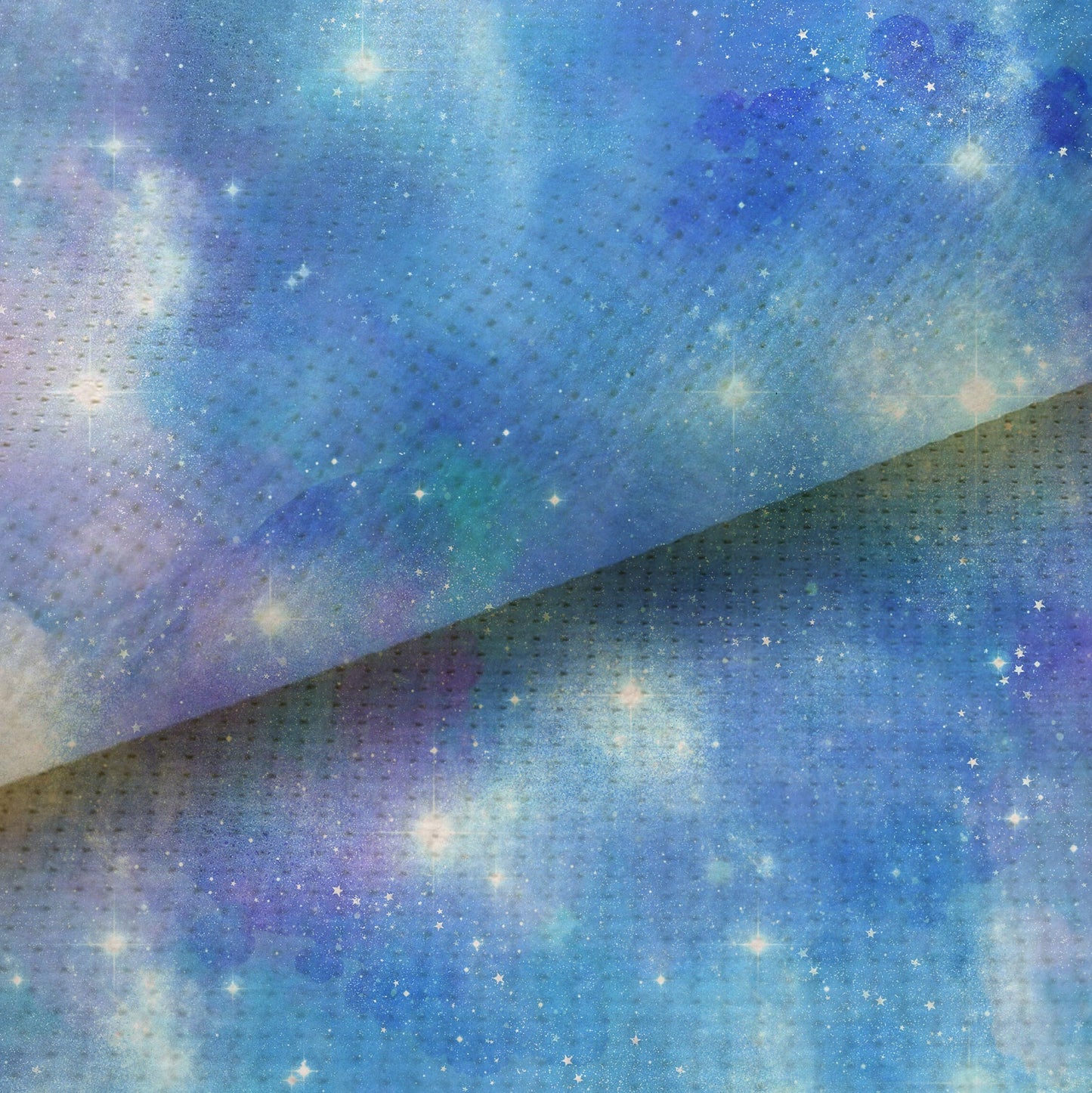 Blue Sapphire Odyssey  (16" x11”) Galaxy Cross Stitch Fabric, Space Print,Night Sky, Dyed Effect Aida, Stars, Universe 14/16/18 Count