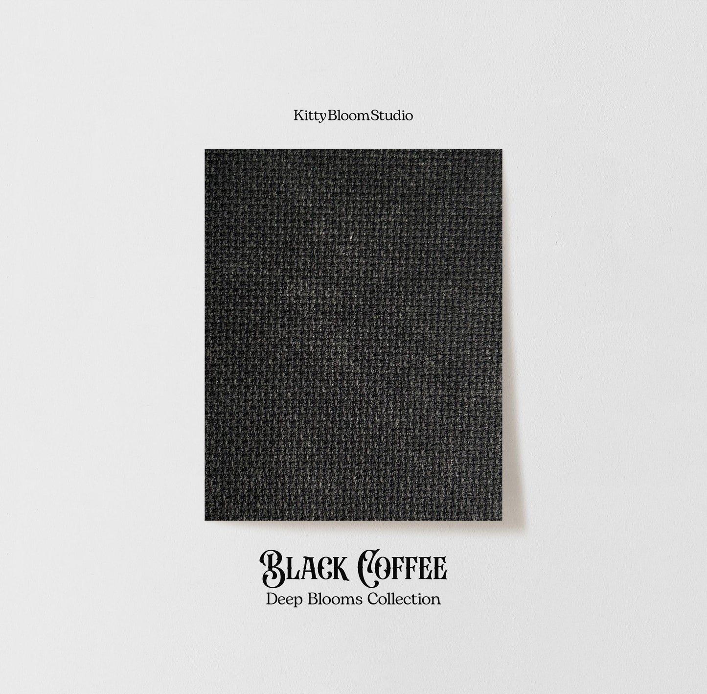 Black Coffee Aida Fabric. Deep Blooms Garden Theme Cross Stitch Fabric. Abstract shades of dark brown  Dyed Effect Aida, 14/16/18 Count