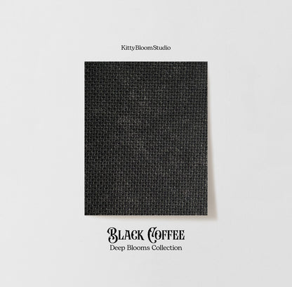 Black Coffee Aida Fabric. Deep Blooms Garden Theme Cross Stitch Fabric. Abstract shades of dark brown  Dyed Effect Aida, 14/16/18 Count