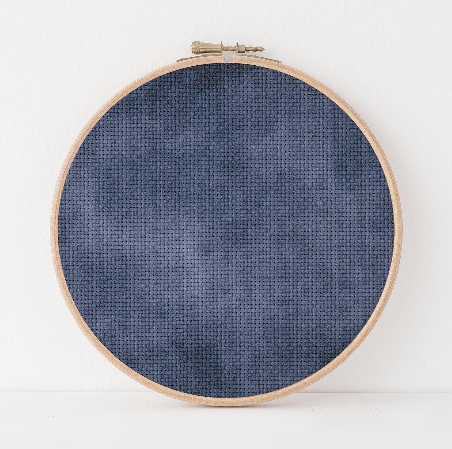 Pans Lullaby Cross Stitch Fabric. 14/16/18 Aida Count. A mottled Dusky Blue, hand dyed effect  Printed Aida.